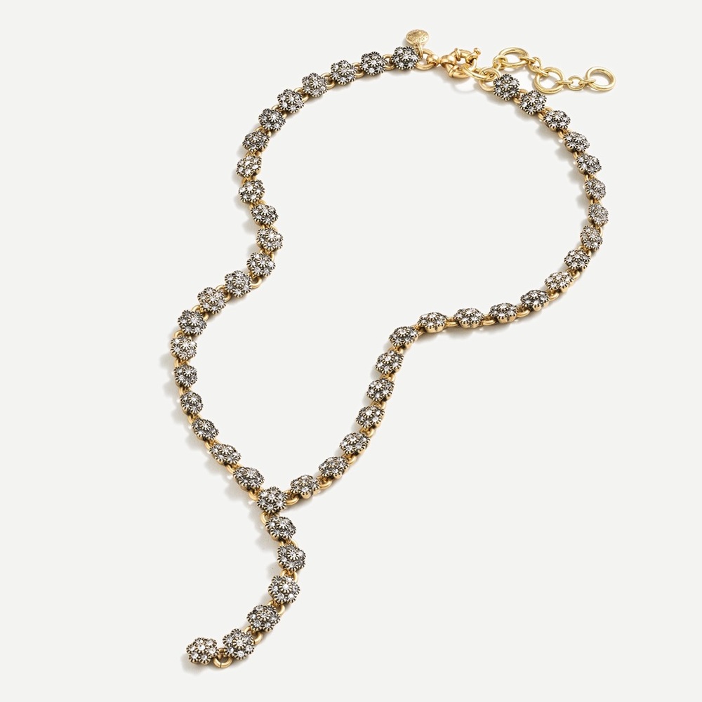 J CREW BOHO SPARKLE FLOWER LARIAT NECKLACE NWT